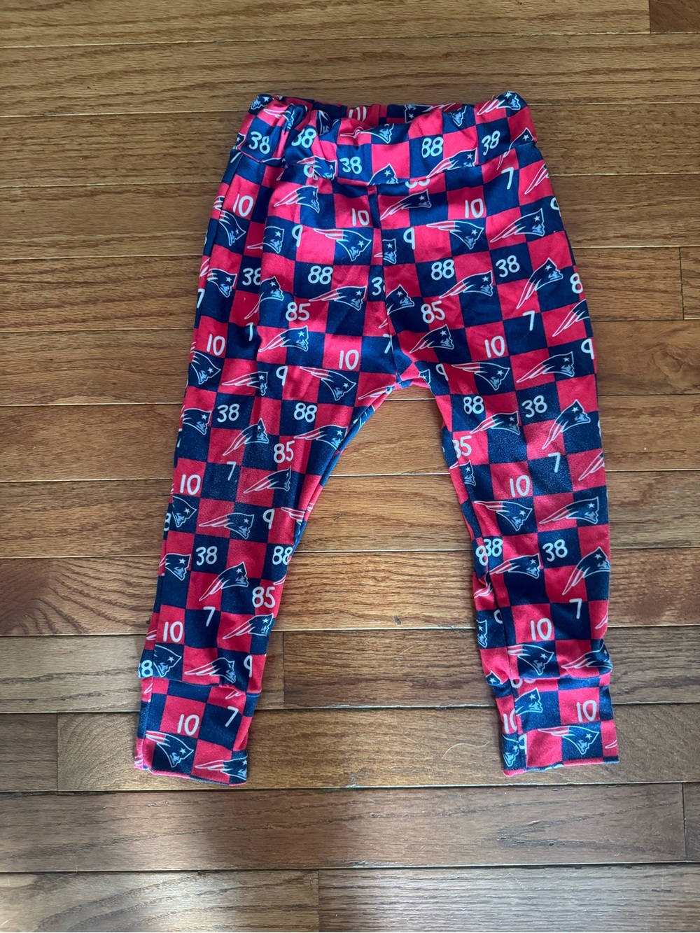 Kids Red and Navy Team-Print Leggings
